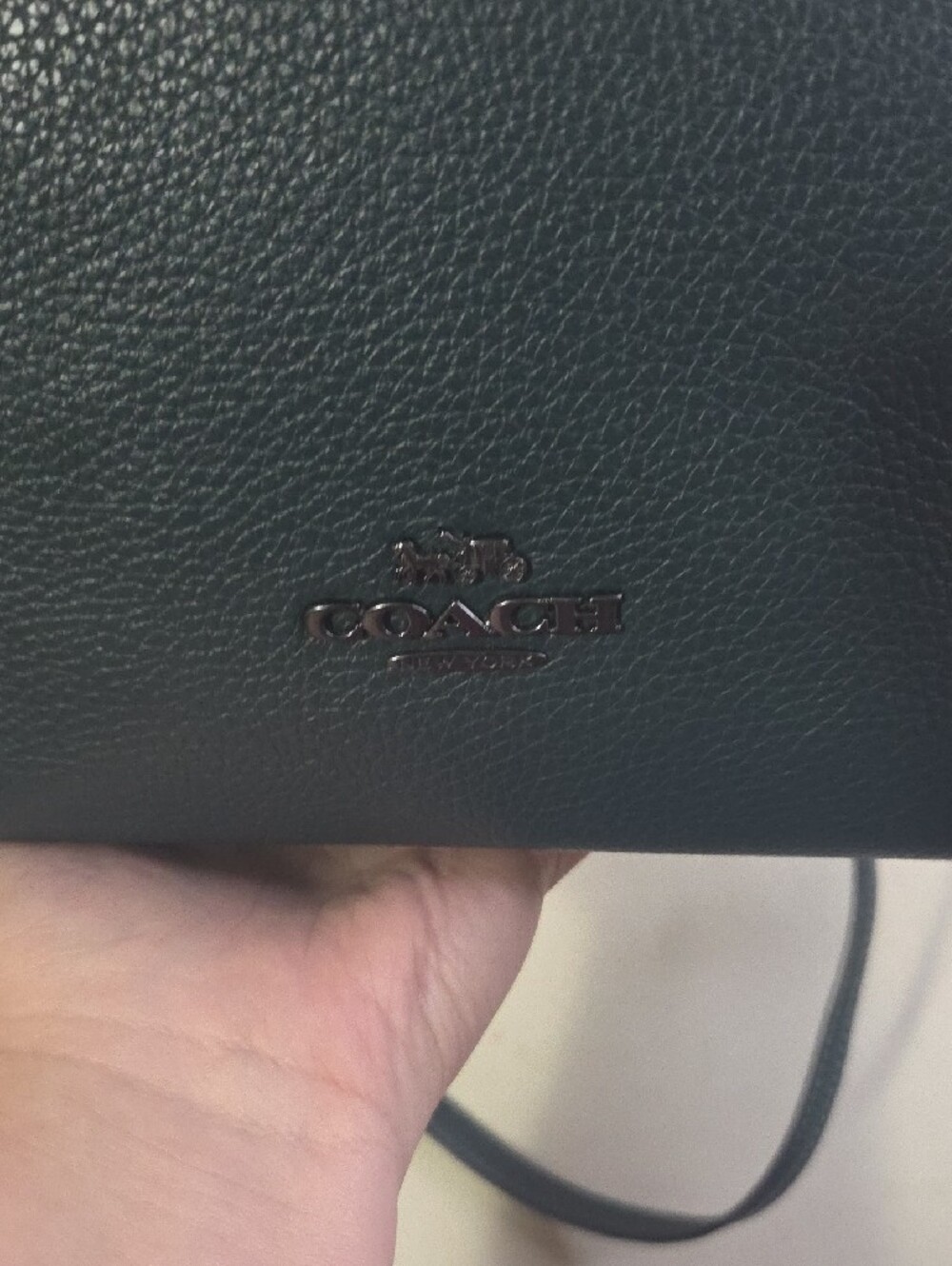 Coach Kacey Pebble Leather Satchel Handbag in Deep Green - Picture 6 of 11